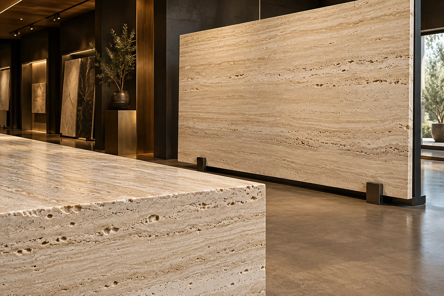 Travertine texture and finish — design visualization